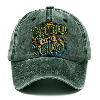 Retired Gone Fishing Retired Living Classic Cap – Forest Mist