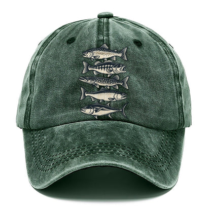 Fish School Stack Fishing Elegant Classic Cap – Forest Mist