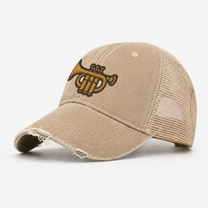 Trumpet Brass Trumpet With Valves And Mouthpiece Washed Trucker Hat – Khaki