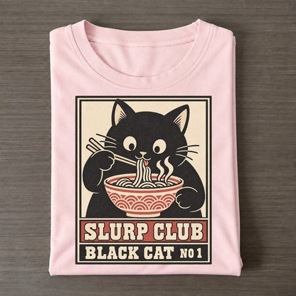 Black Cat Shoyu Slurp Club Classic T-shirt – Pink
