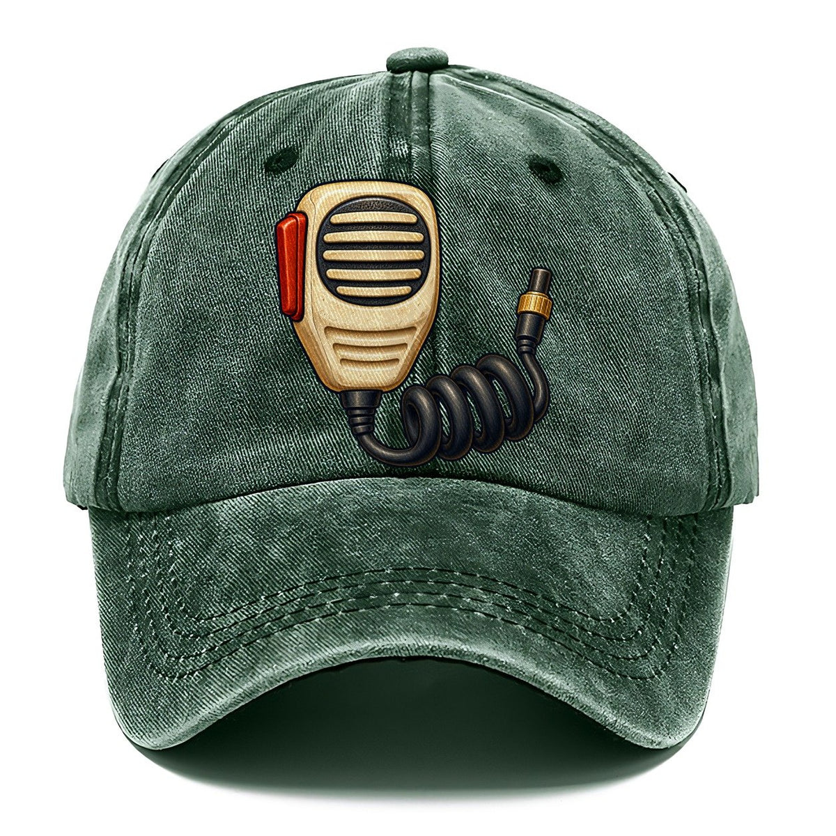Hand Mic And Coiled Cord Amateur Radio Classic Cap – Forest Mist