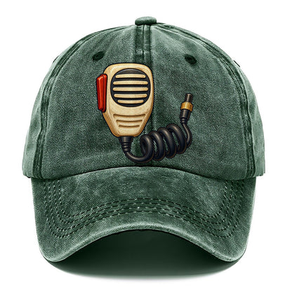 Hand Mic And Coiled Cord Amateur Radio Classic Cap – Forest Mist
