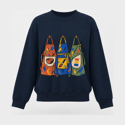 Class Apron Row Clay Color Makers Women's Crewneck Sweatshirt – Navy