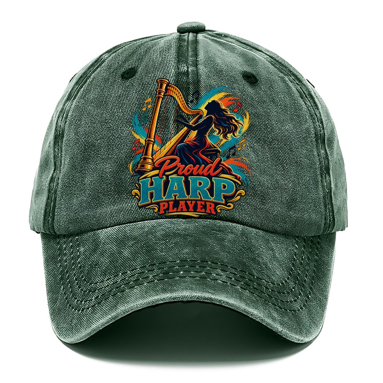 Proud Harp Player Music Instruments Classic Cap – Forest Mist