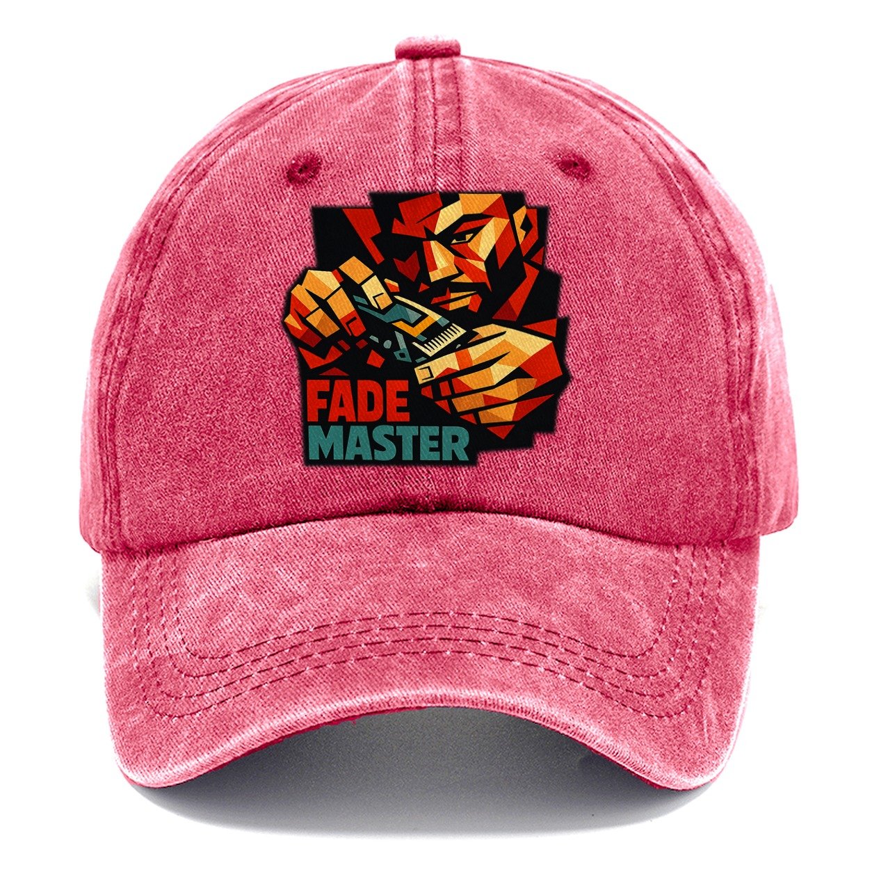 Close Up Barber's Hands Main Geometry Classic Cap – Pomegranate Blush