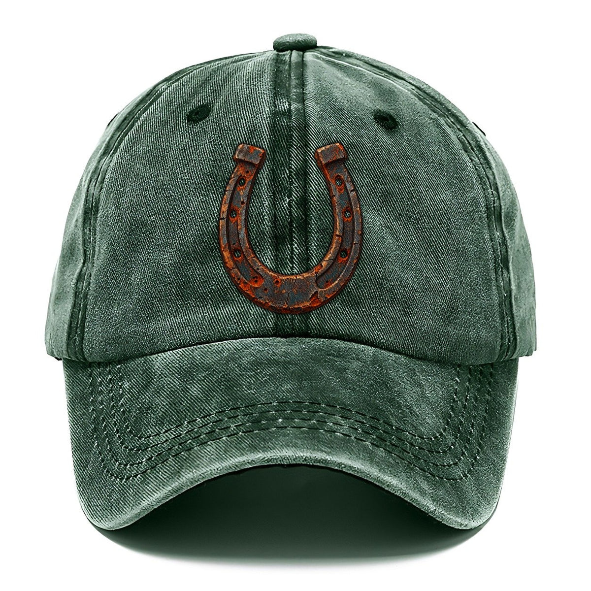 Lucky Horseshoe Worn Icon Classic Cap – Forest Mist