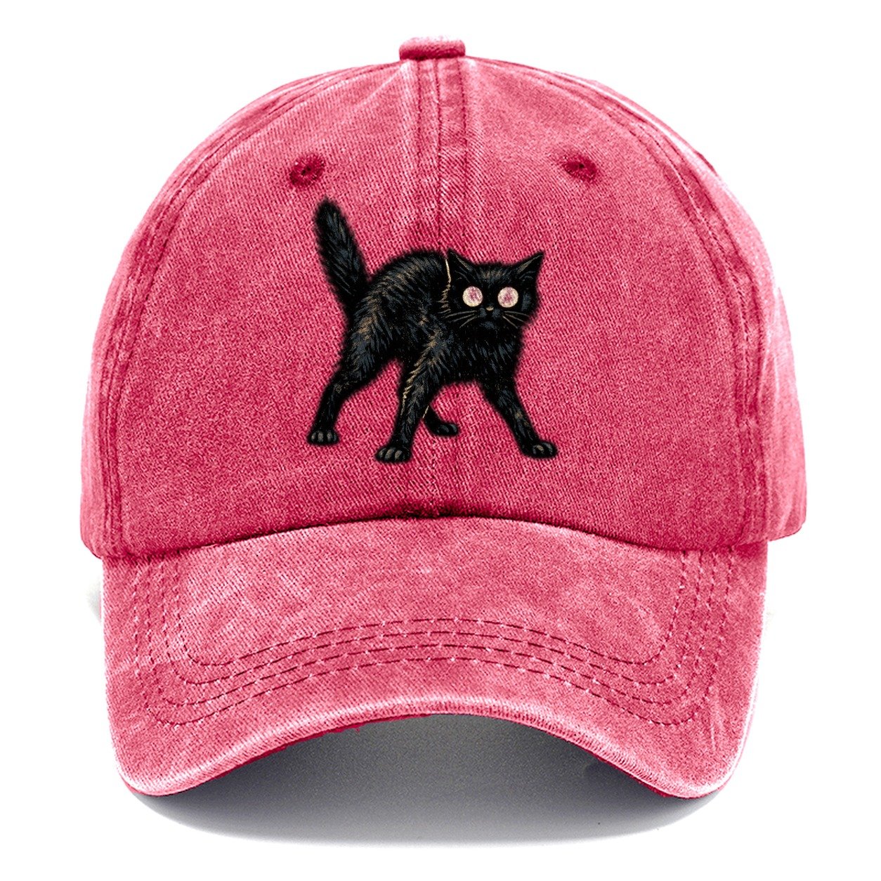 Glowing Black Cat Classic Cap – Pomegranate Blush