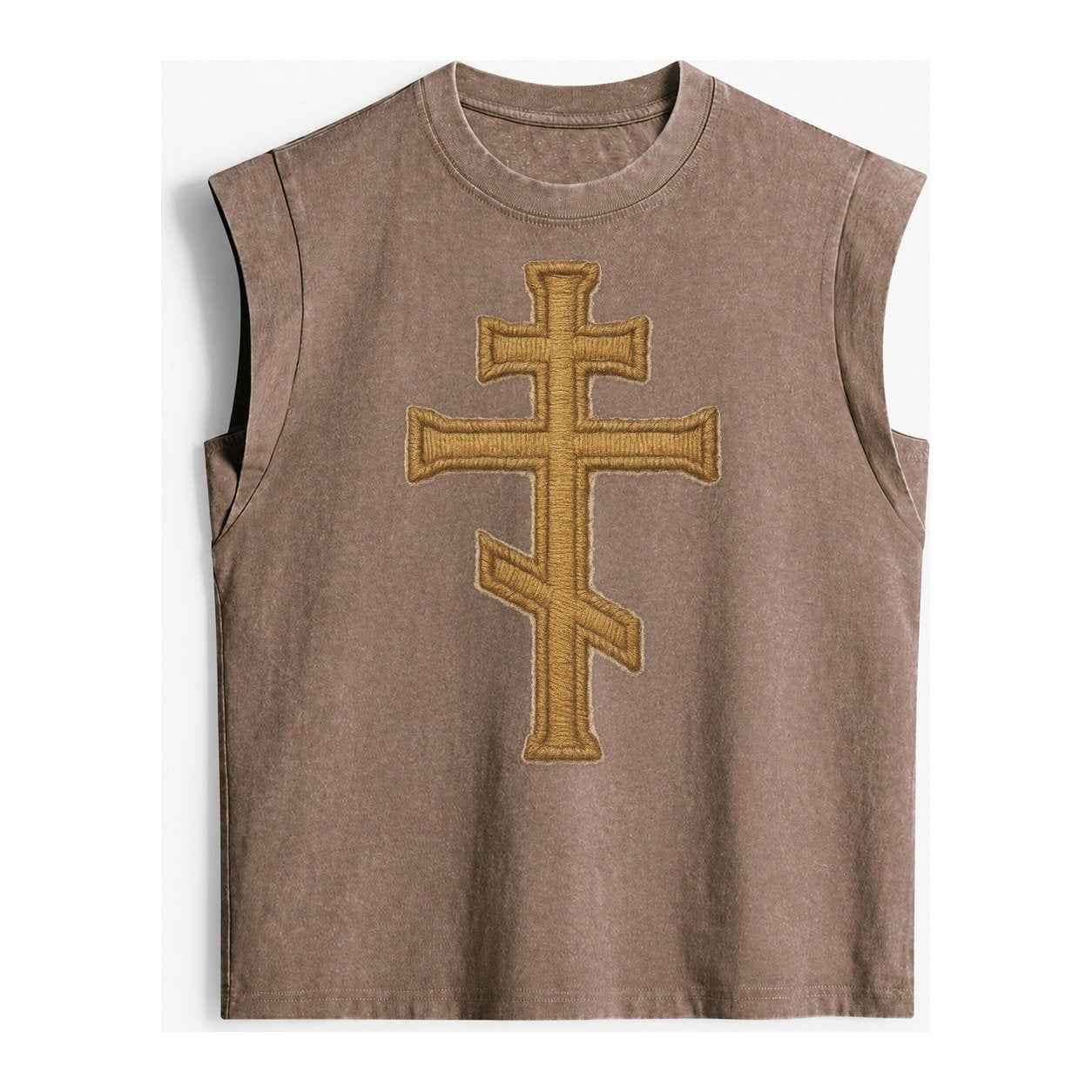 Orthodox Cross Vintage Washed Tank – Brown