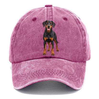 Doberman Pinscher Standing Front Facing Top Breeds Classic Cap – Dusty Rose