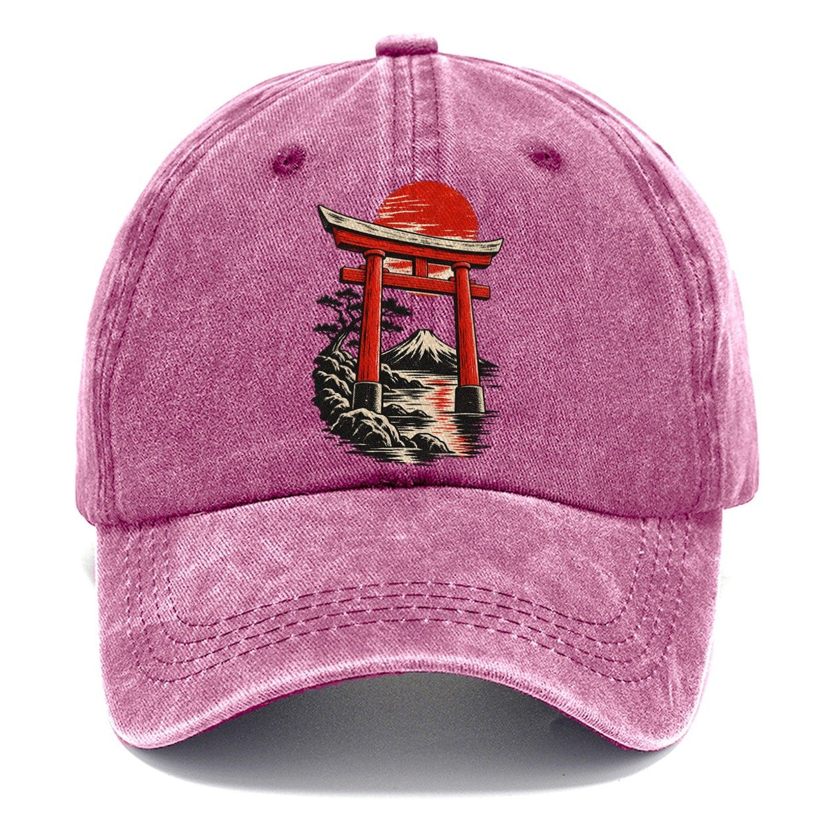 Torii Gate Mount Fuji Sunset Classic Cap – Dusty Rose