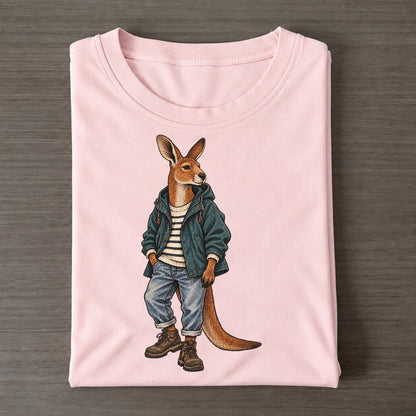 Red Kangaroo Wardrobe Portrait Wild Wardrobe Portraits Classic T-shirt – Pink