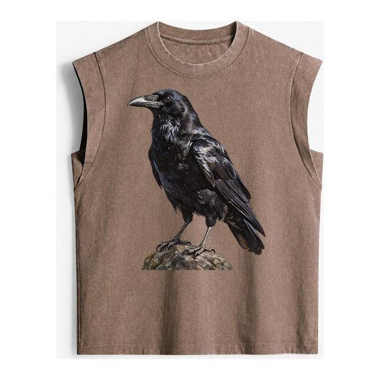 Raven Vintage Washed Tank – Brown