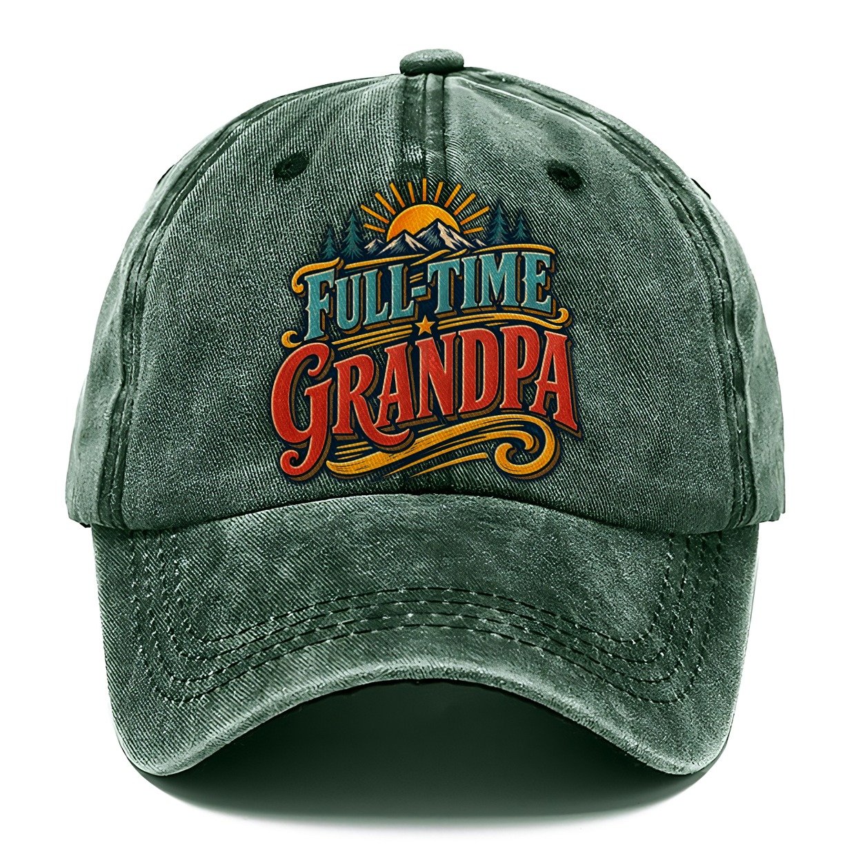 Full Time Grandpa Retired Living Classic Cap – Forest Mist