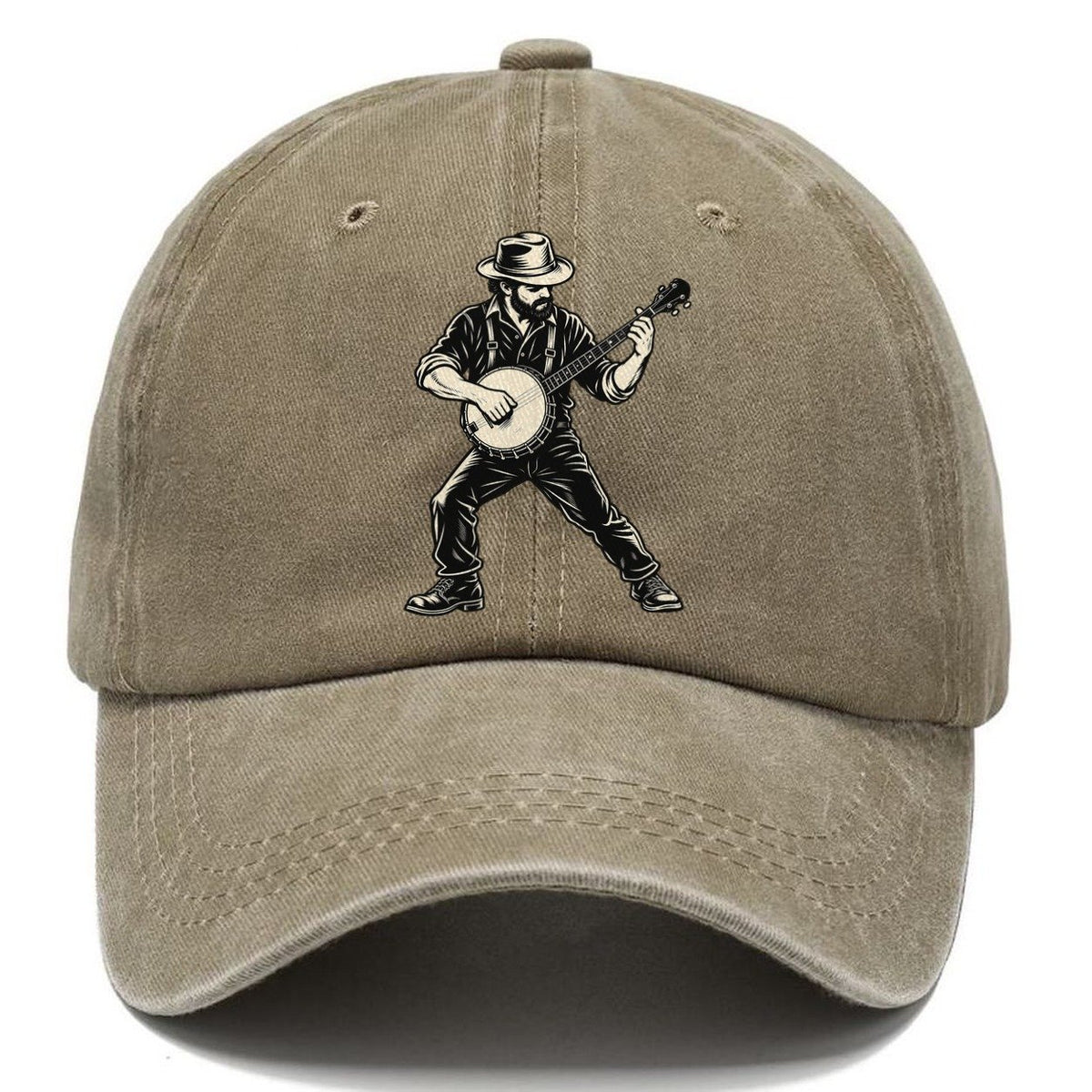 Banjo Clawhammer Downstroke Global Music Ink Figures Classic Cap – Warm Sand