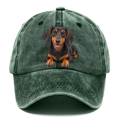 Dachshund Lying Down Top Breeds Classic Cap – Forest Mist