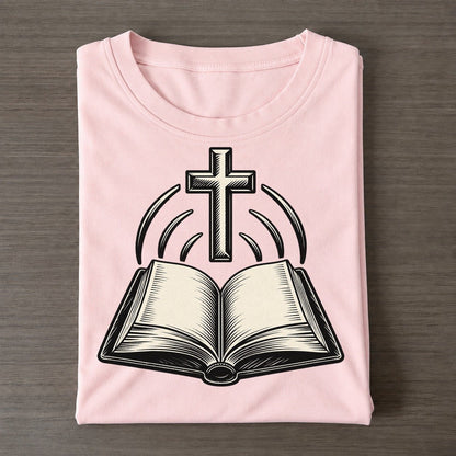Christian Choir Song And Cross World Faiths Ink Figures Classic T-shirt – Pink