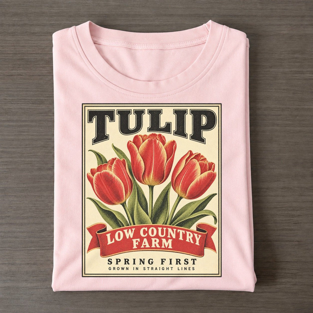 Tulip Orchard Crate Classic T-shirt – Pink