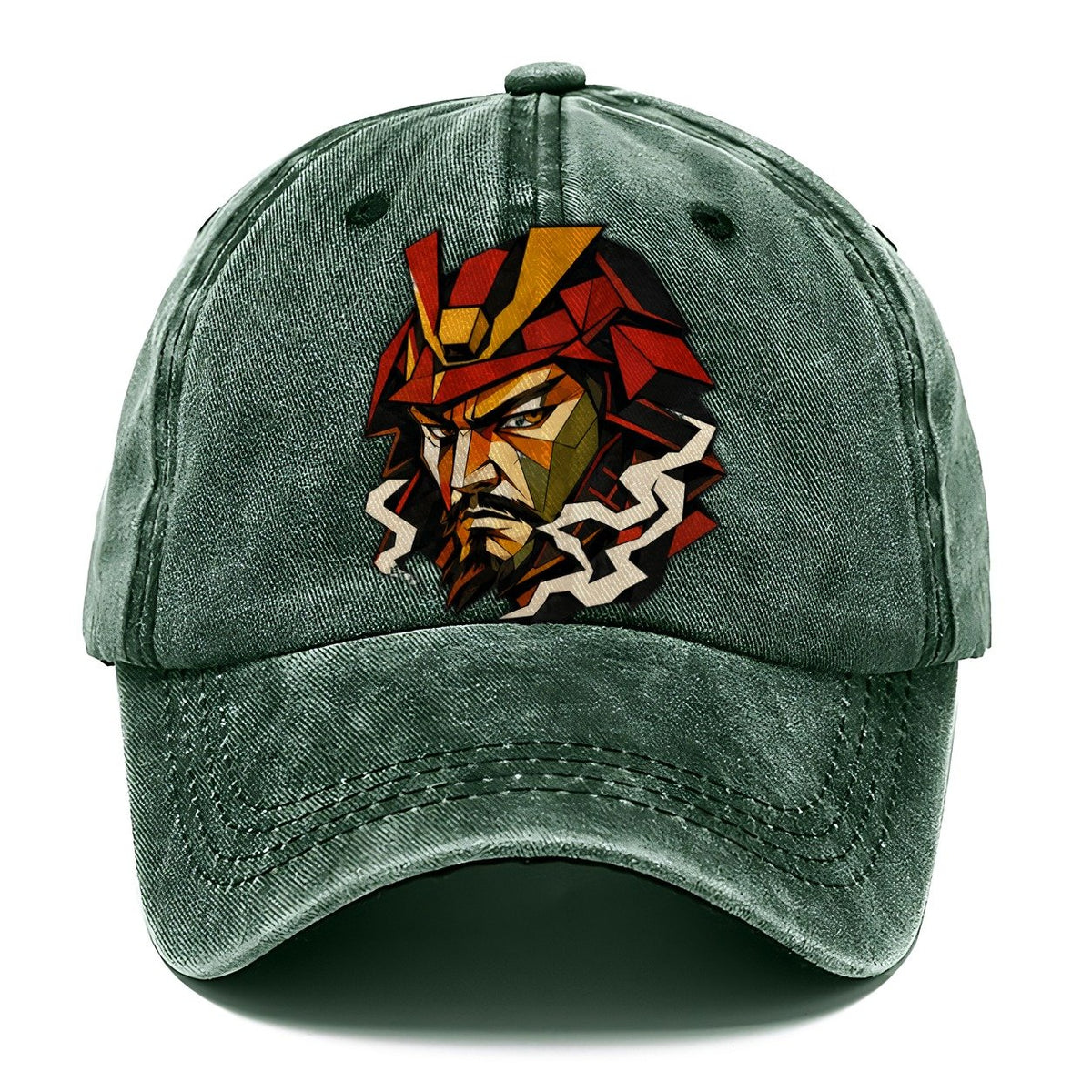 Samurai Helmet Portrait Classic Cap – Forest Mist
