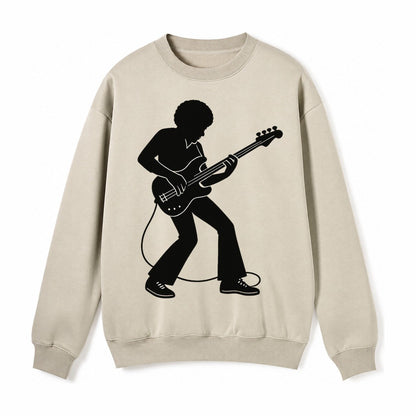 Bass Guitarist Slap Technique Fleece Sweatshirt – Light Khaki