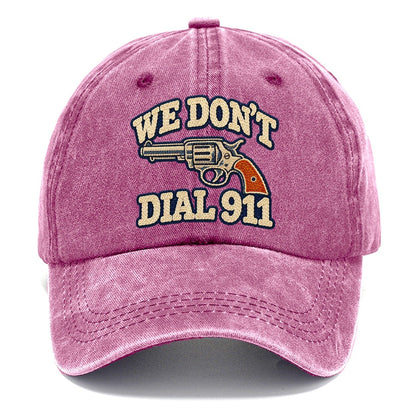 Denim Chainstitch We Don't Dial 911 Classic Cap – Dusty Rose