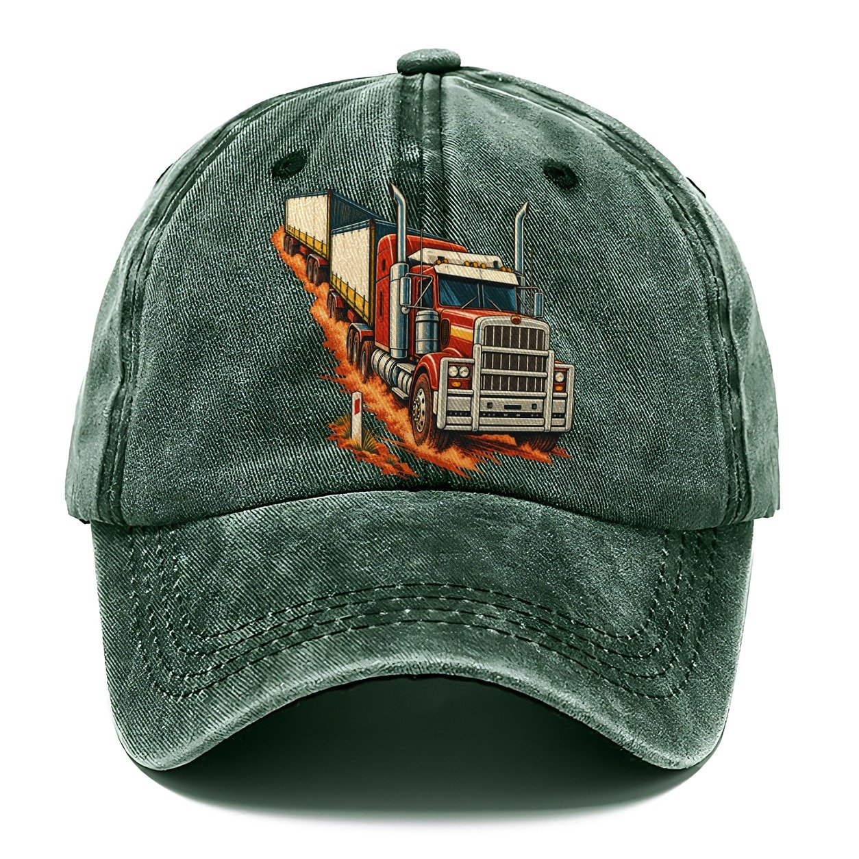 Generic Road Train And Red Dust Marker Australia Cultural Icons Classic Cap – Forest Mist