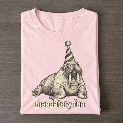 Walrus Mandatory Fun Unbothered Creatures Classic T-shirt – Pink
