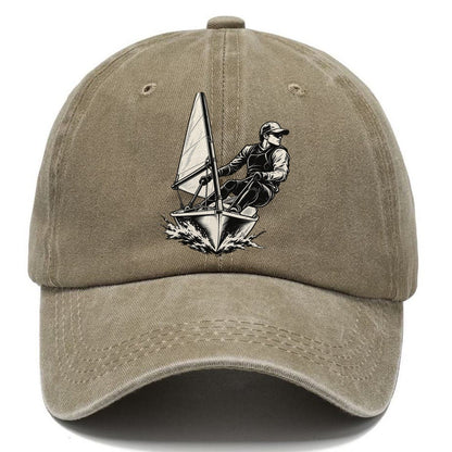 Dinghy Sailor Hiking Out Global Sports Ink Figures Classic Cap – Warm Sand