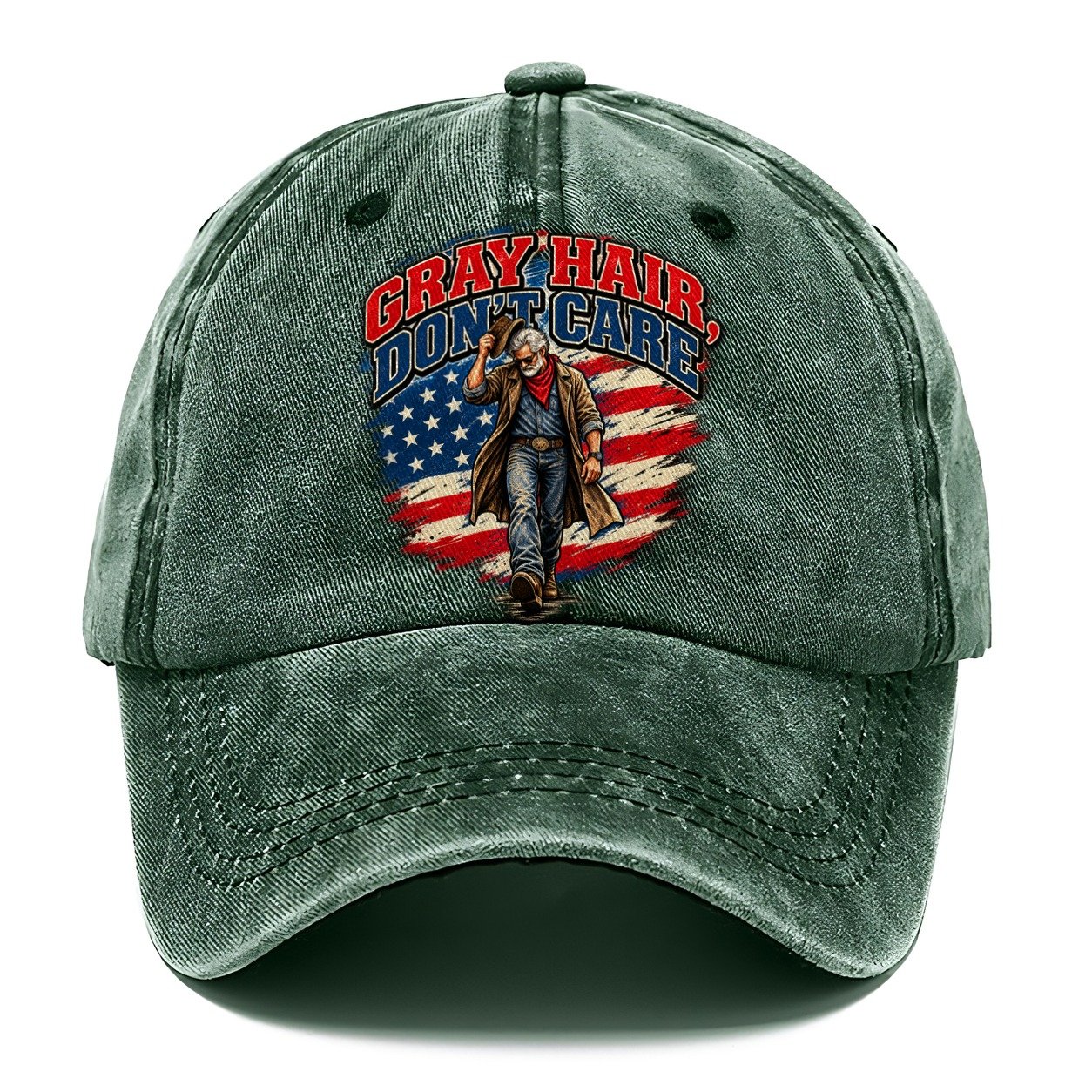 Gray Hair Don T Care Old Man Strong Classic Cap – Forest Mist