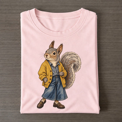 Gray Squirrel Wardrobe Portrait Wild Wardrobe Portraits Classic T-shirt – Pink