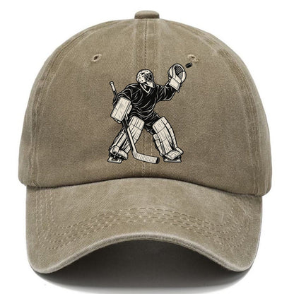 Hockey Goalie High Glove Save Global Sports Ink Figures Classic Cap – Warm Sand