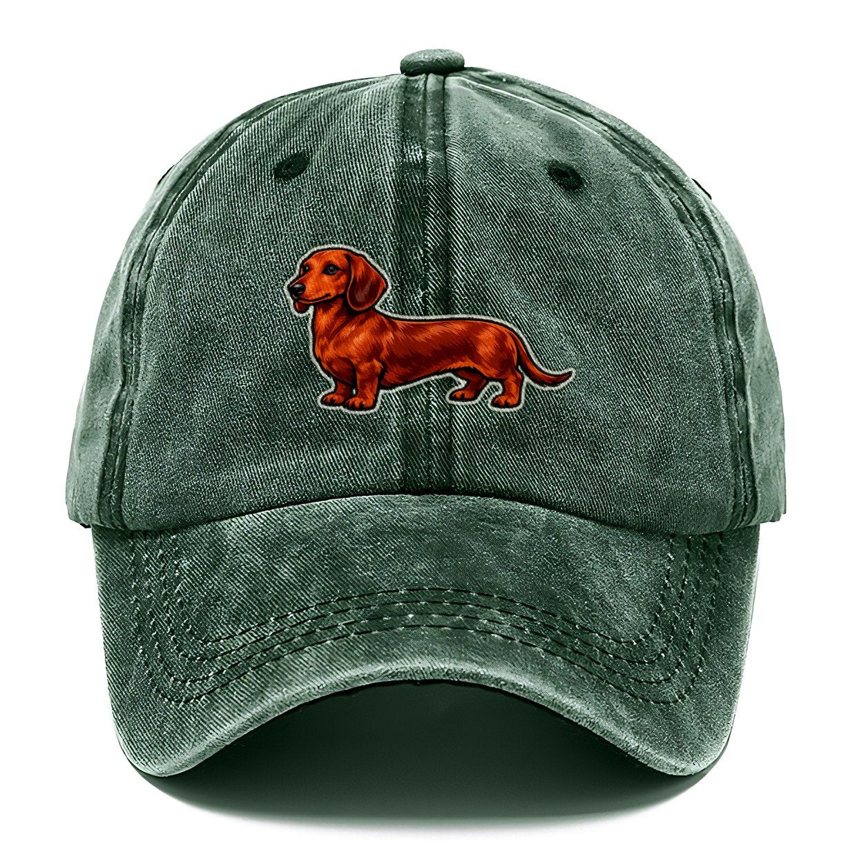Red Smooth Dachshund Classic Cap – Forest Mist