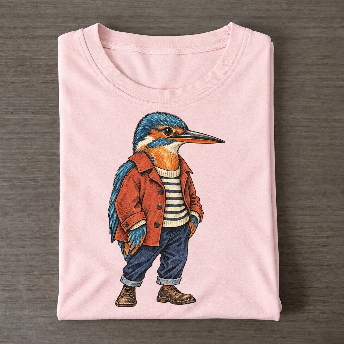 Kingfisher Wardrobe Portrait Wild Wardrobe Portraits Classic T-shirt – Pink