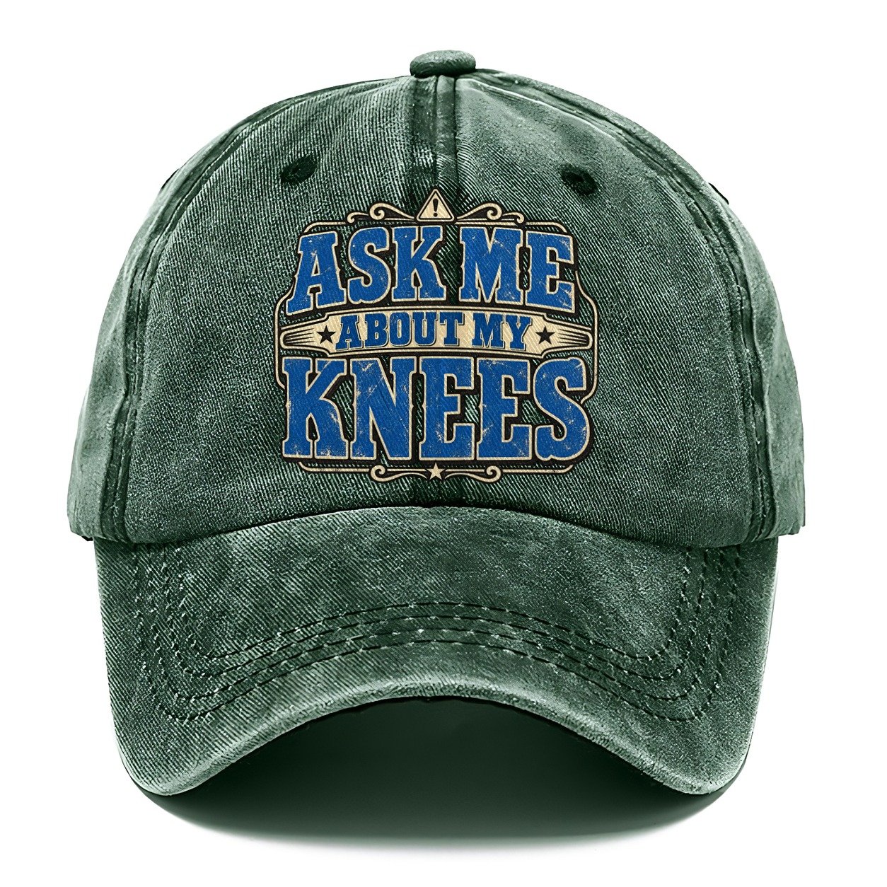 Ask Me About My Knees American Wit Classic Cap – Forest Mist