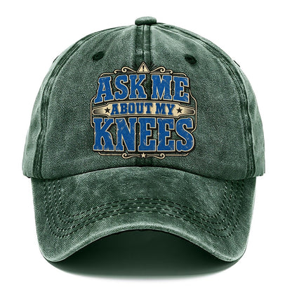 Ask Me About My Knees American Wit Classic Cap – Forest Mist