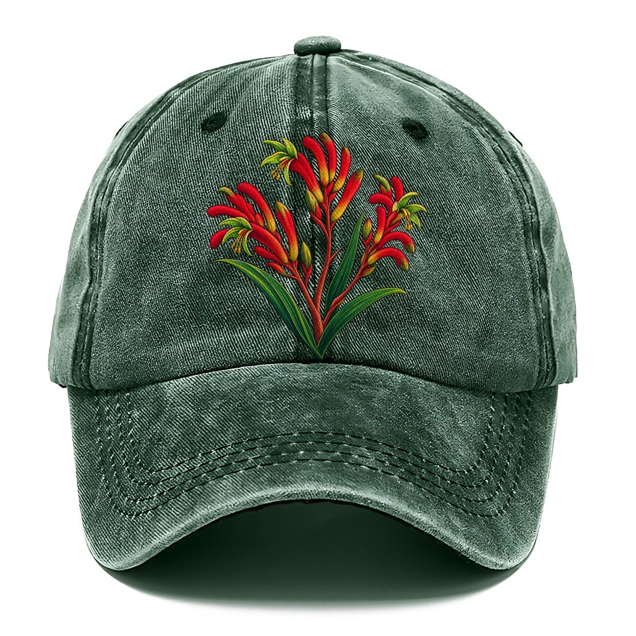 Western Australia Red And Green Kangaroo Paw Australia Cultural Icons Classic Cap – Forest Mist