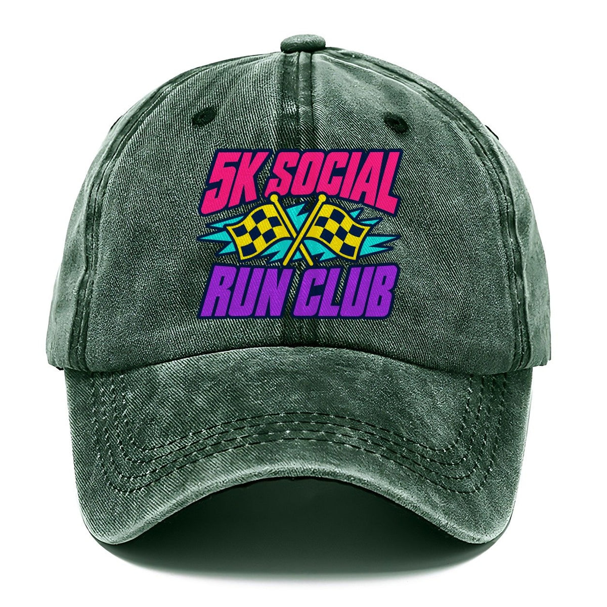 5K Social Run Club 90S Running Clubs Classic Cap – Forest Mist