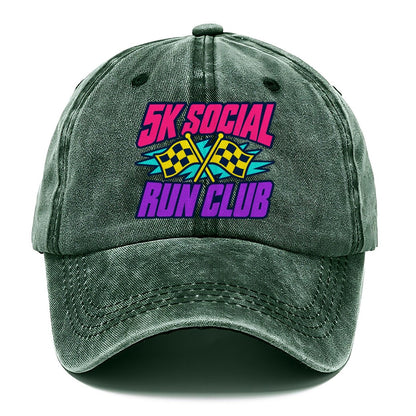 5K Social Run Club 90S Running Clubs Classic Cap – Forest Mist