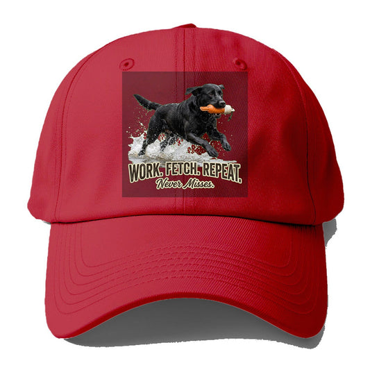 Work Fetch Repeat Baseball Cap – Red