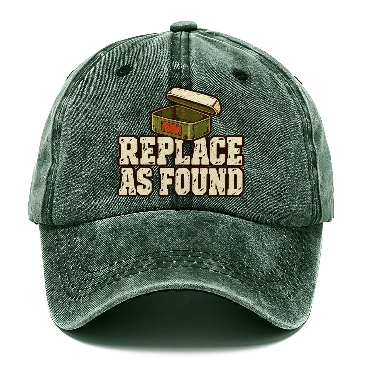 Replace As Found Geocaching Classic Cap – Forest Mist