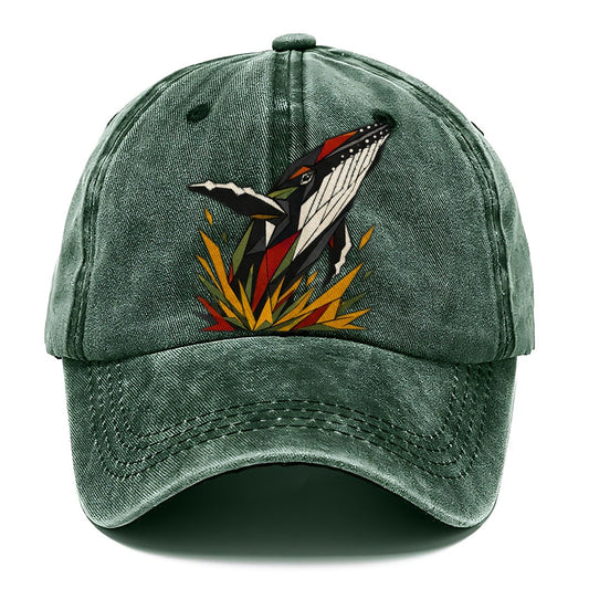 Whale Breach Silhouette Classic Cap – Forest Mist