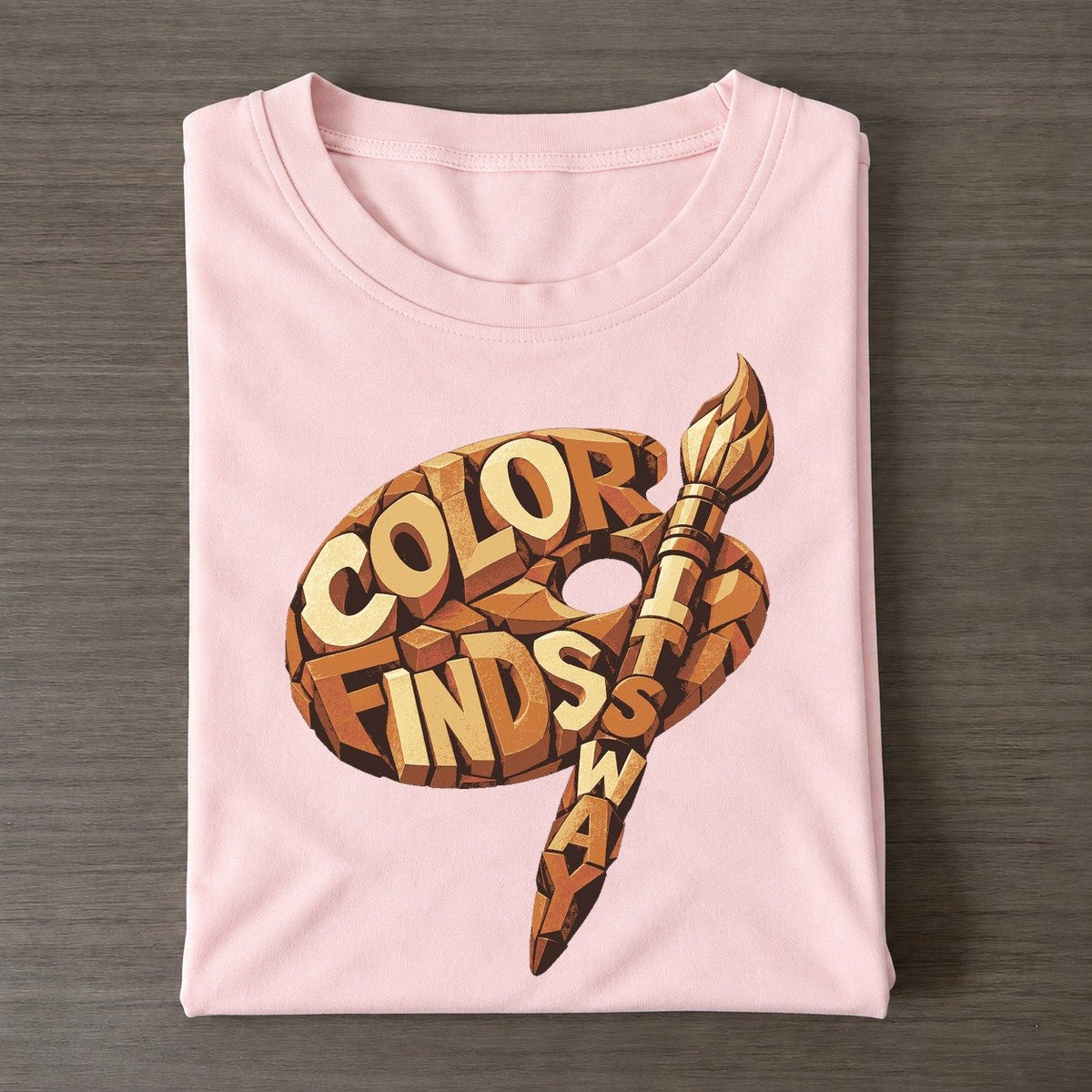 Brush Palette Arc Letter Sculpture Classic T-shirt – Pink