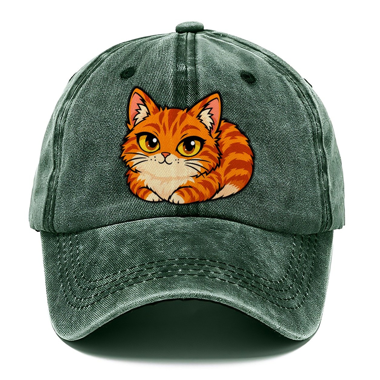 Orange Tabby Loafing Peeking Cats Classic Cap – Forest Mist