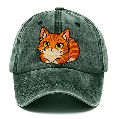 Orange Tabby Loafing Peeking Cats Classic Cap – Forest Mist