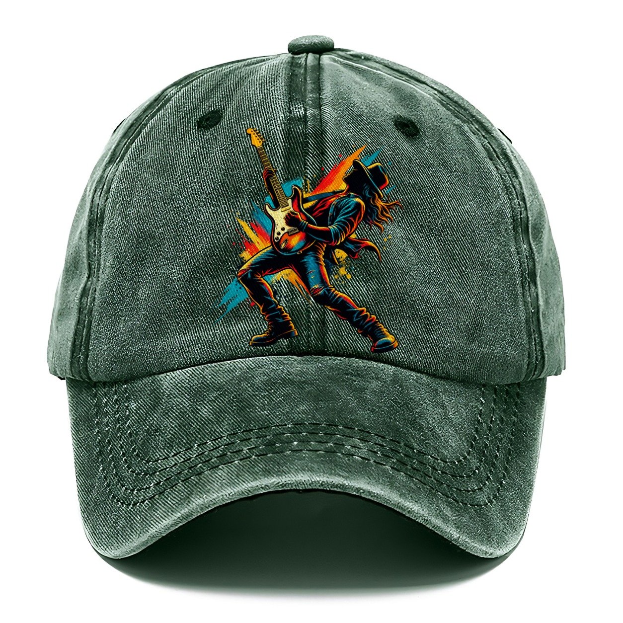 Electric Guitar Icon Music Instruments Classic Cap – Forest Mist
