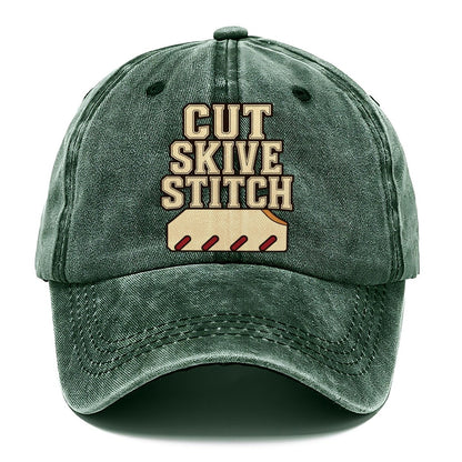 Cut Skive Stitch Leathercraft Classic Cap – Forest Mist