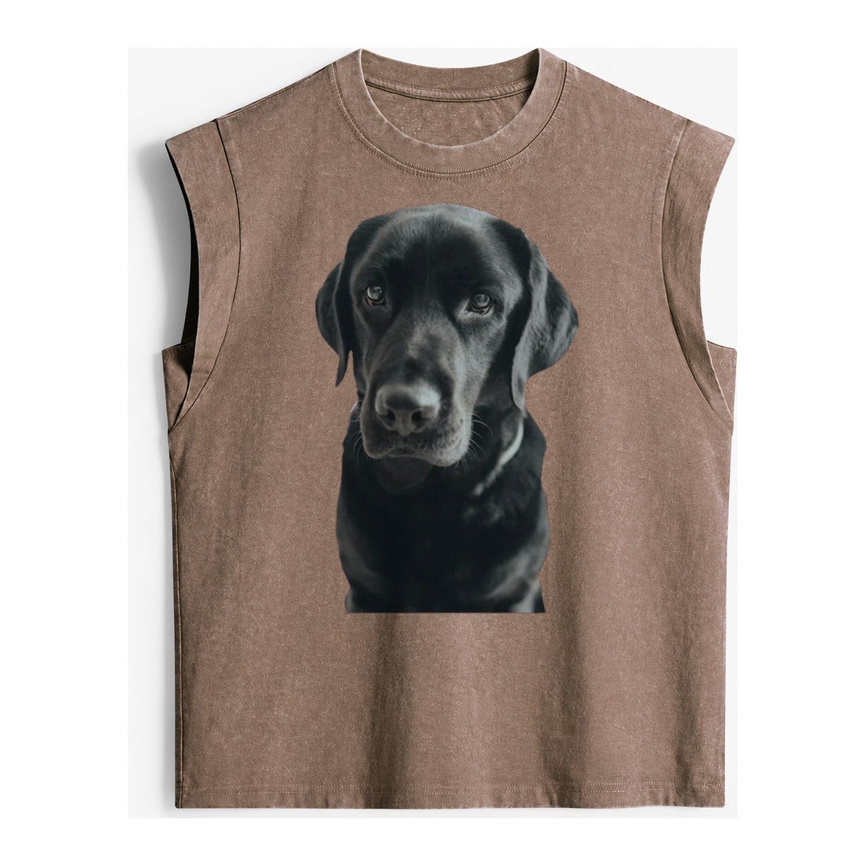 Black Labrador Vintage Washed Tank – Brown