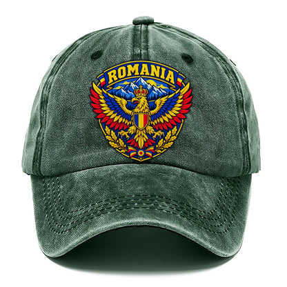 Romania Retro Badge Country Logos Classic Cap – Forest Mist