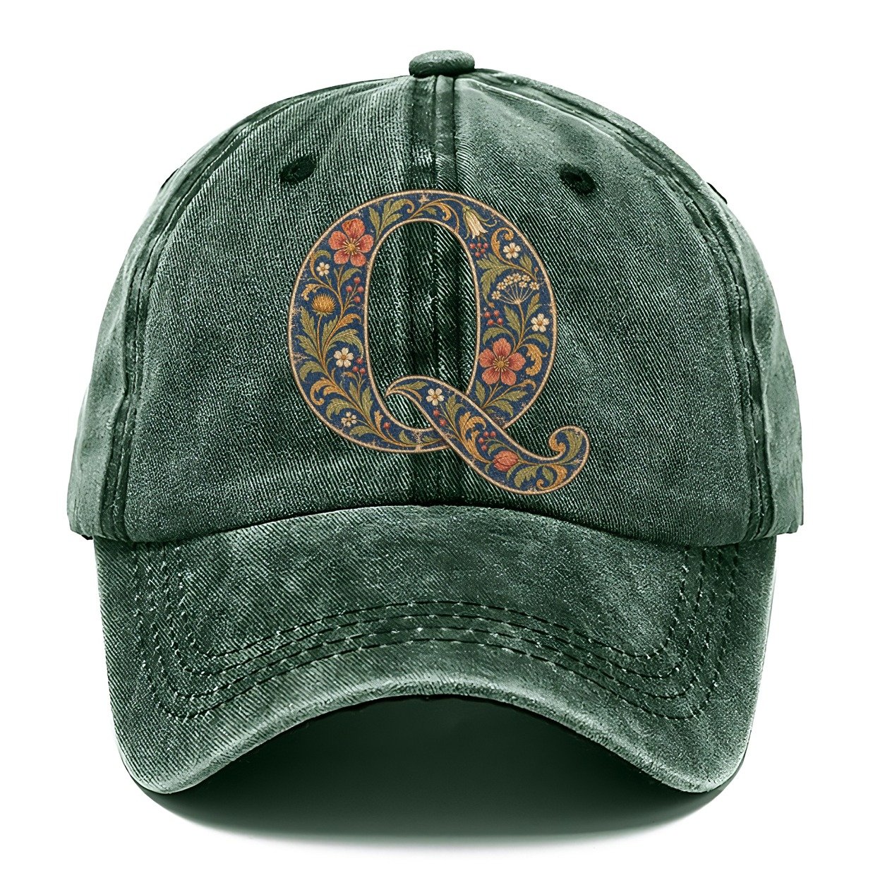 Wildflower Q Monogram Classic Cap – Forest Mist