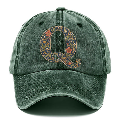 Wildflower Q Monogram Classic Cap – Forest Mist