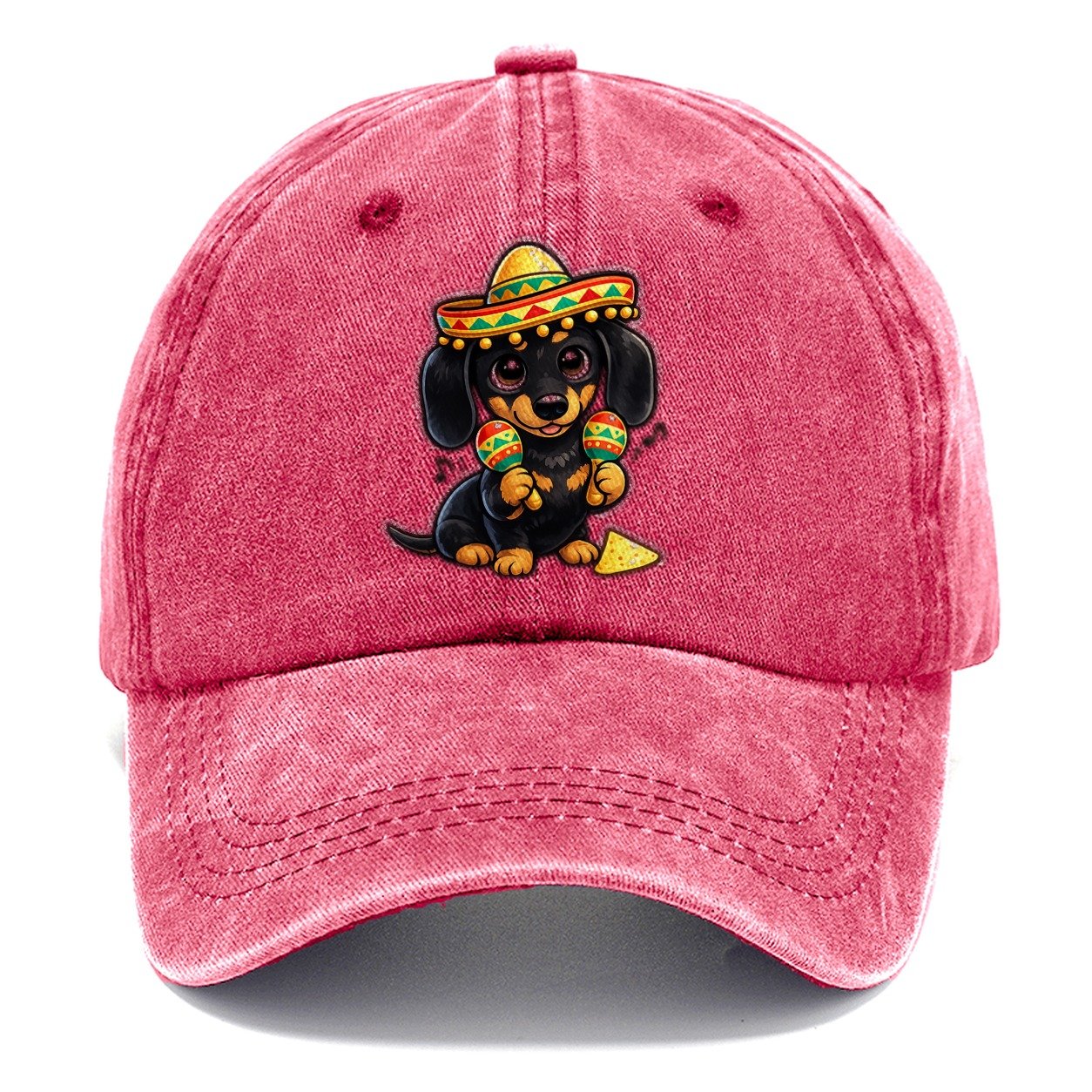 Dachshund Cinco De Mayo Fiesta Classic Cap – Pomegranate Blush